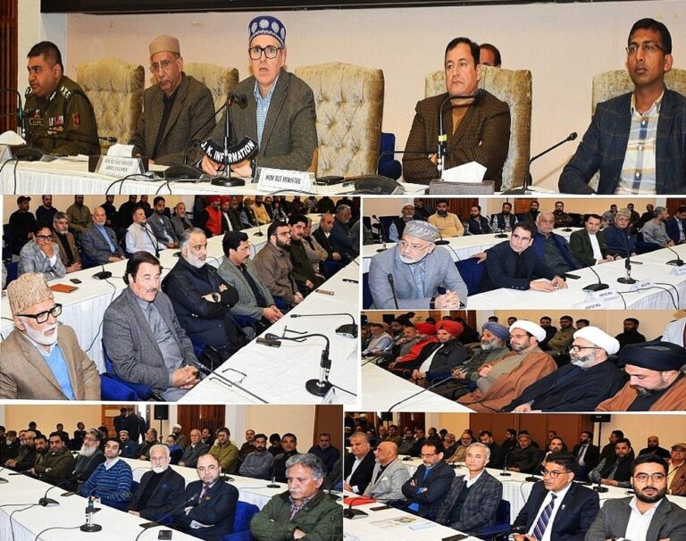 CM Omar Abdullah convenes meeting with Religious Leaders & Civil Society Members