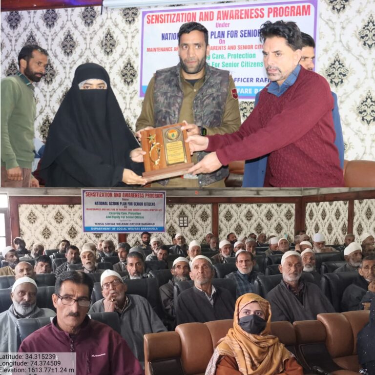 SWD B’la holds awareness programme for Senior Citizens in Rafiabad